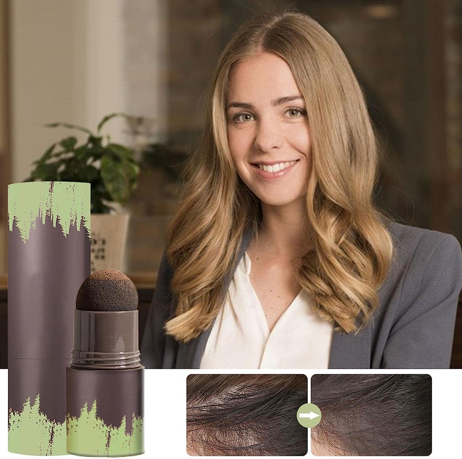 **Brown Hair Filler Root Touch Up Powder for Thinning Hair - Volumizing Eyebrow & Root Cover Up Stick for Men & Women - Perfect for Daily Use, Travel & Special Occasions**