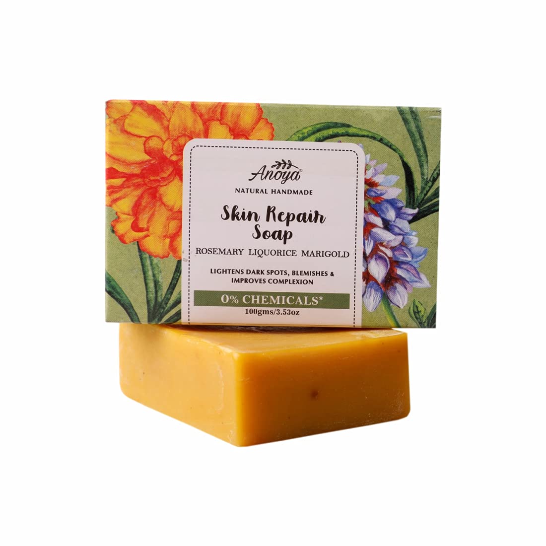 Anoya Natural Handmade Skin Repair Soap - 100% Chemical-Free, 100g | Organic Moisturizing Bar for Dry, Sensitive Skin | Perfect for Daily Face & Body Cleansing, Gift Sets