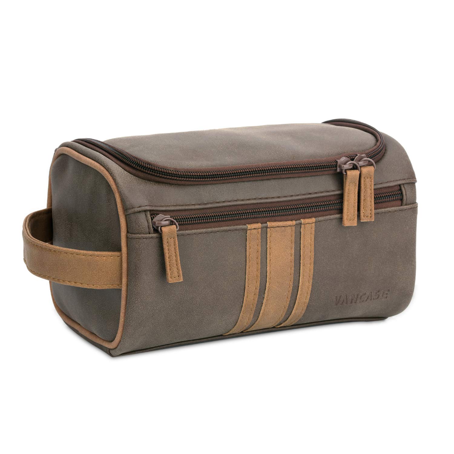 Vintage Leather Doiletry Bag for Men - Waterproof Hanging Shaving Kit & Travel Bathroom Organizer | Perfect for Camping, Gym, Business Trips & Weekend Getaways