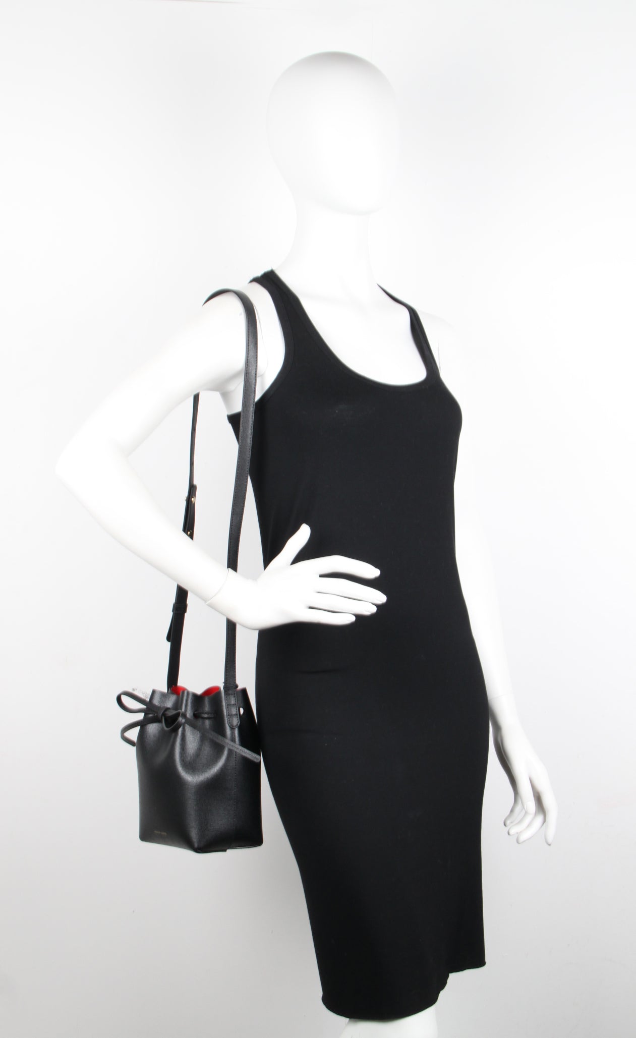 Mini Saffiano Leather Bucket Bag - Stylish Black & Flamma Crossbody Purse for Women | Perfect for Work, Travel & Everyday Use