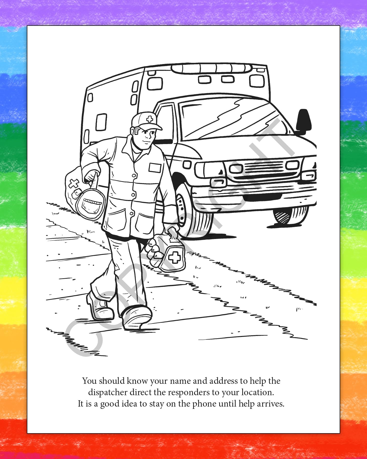 ZOCO - 250 Bulk Pack Emergency & 911 Educational Coloring Books for Kids - Police Handouts, Community Relations with Games, Puzzles & Activities (No Crayons Included) - Perfect for School Safety Programs, Community Events & First Responder Outreach