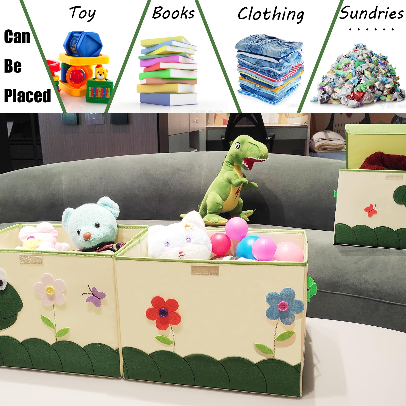 Large Kids Toy Storage Box with Lid - Cute Organizer Chest for Boys & Girls, Nursery Room Decor, Baby Toy Basket (Greedy Snake Design) | Perfect for Playroom Organization & Toddler Toy Storage