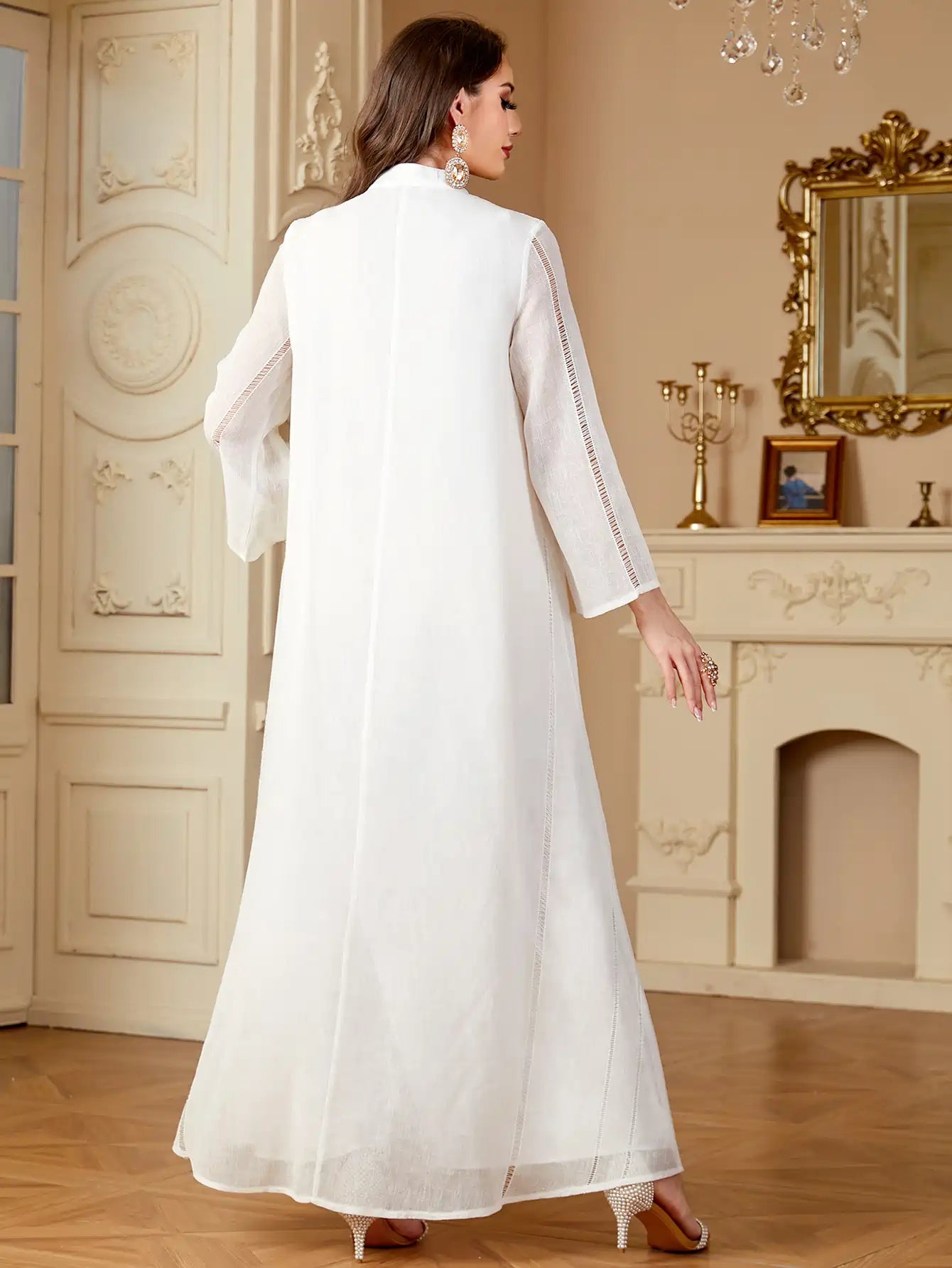 Elegant Eid Sequins Embroidery Caftan Dress for Women - Party & Wedding Guest Outfit - Perfect for Holiday Celebrations, Bridal Showers, and Special Occasions