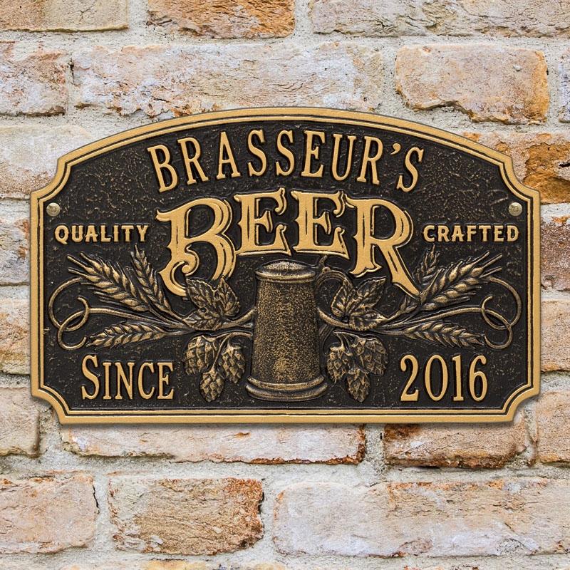 Custom Cast Aluminum Plaque - Premium Handcrafted Beer Sign - Personalized Bar & Pub Decor for Home, Man Cave, or Business