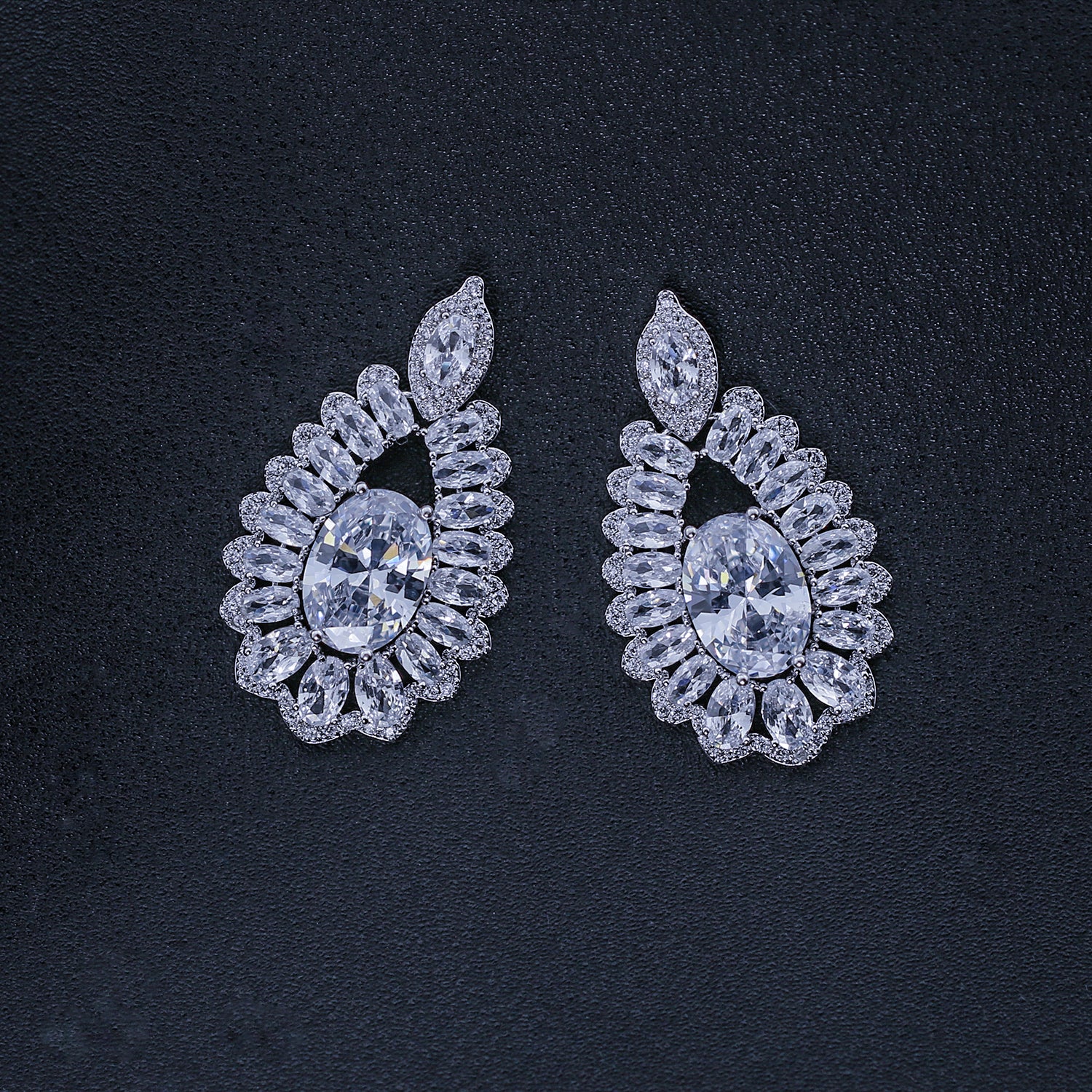 Elegant Cubic Zirconia Dangle Earrings for Women - CE10625 | Perfect for Parties, Weddings & Evening Events