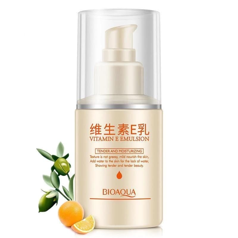 Korean Glass Skin Emulsion with Vitamin E - Brightening & Hydrating Face Moisturizer for Glowing, Acne Scar-Free Skin | Day & Night Skincare Routine