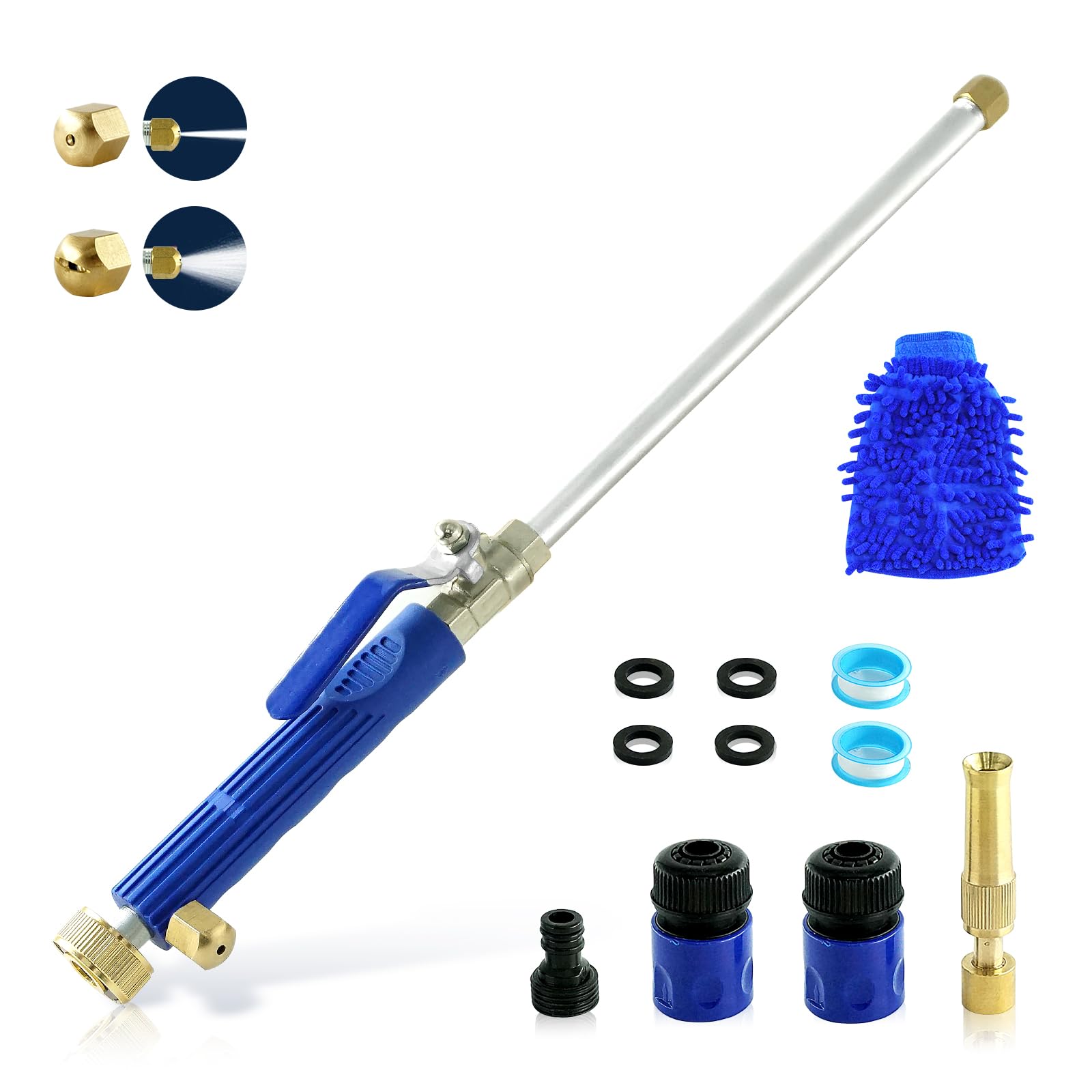 KHOCOEE Pressure Washer Wand with 3 Nozzles - High Pressure Hose Nozzle for Car, Garden & Window Washing (Blue)