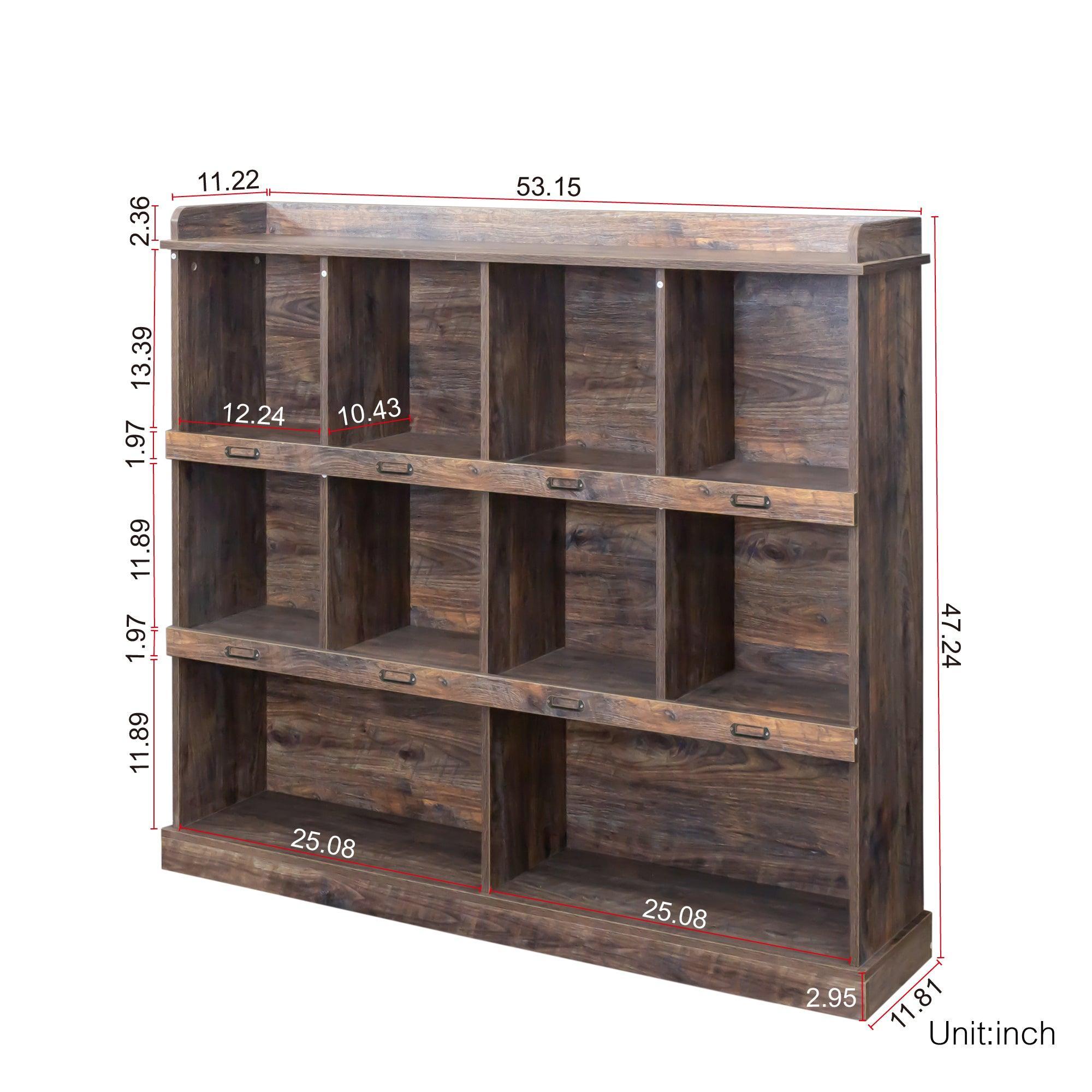 10-Shelf Bookcase for Home & Office - Sturdy Storage Organizer for Books, Files & Decor - Perfect for Living Room, Study & Workspace
