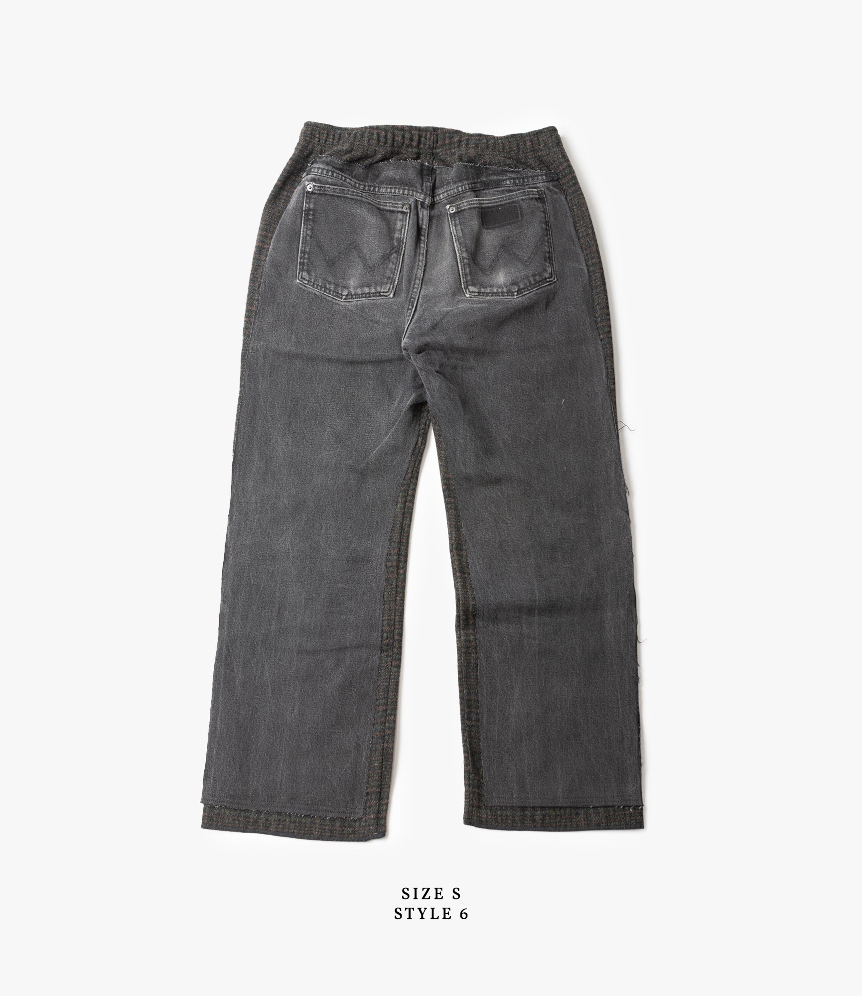 Black Denim & Glen Plaid Wool Covered Pant - Stylish Women's Trousers for Work, Office and Casual Wear