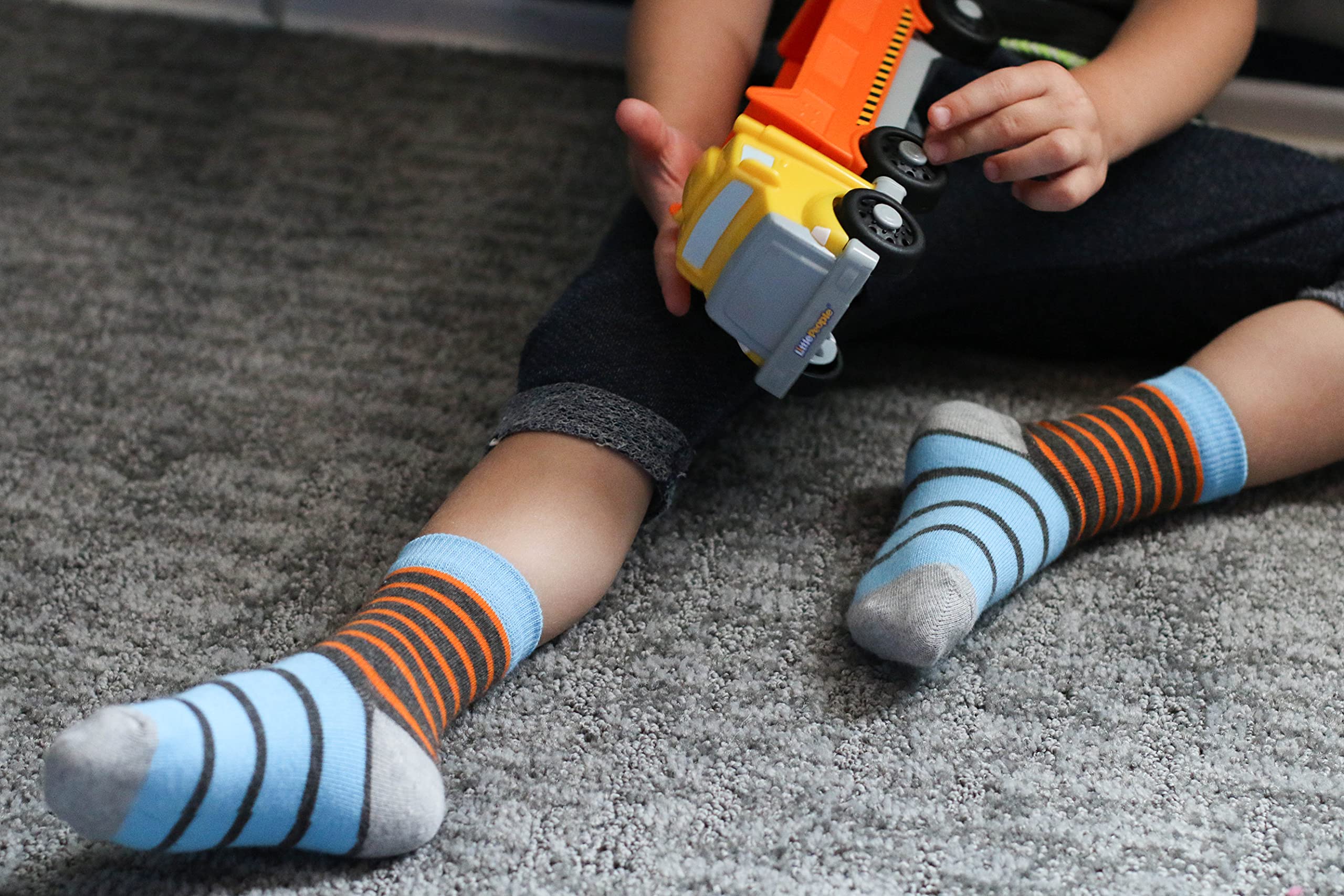 Jefferies Boys' Striped Cotton Crew Socks - 6 Pack | Soft & Comfortable Kids Socks for School, Sports & Everyday Wear