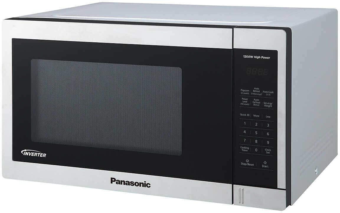 Refurbished PANASONIC NN-SC678S 1.3 Cu Ft Stainless Steel Genius Microwave with Warranty - Perfect for Small Kitchens, Dorms & Office Break Rooms