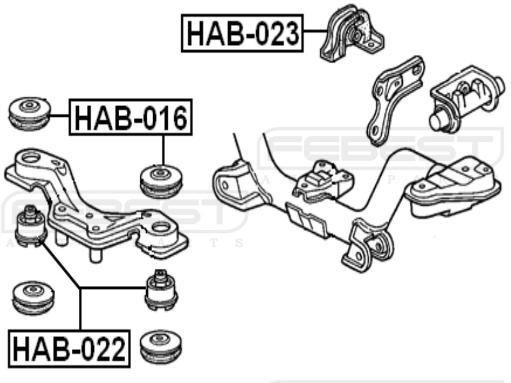 Febest 50721Sh9010 Rear Differential Mount Compatible with Honda Accord, Civic, CR-V - Durable Replacement for Smooth Ride & Performance - Perfect for Off-Roading, Daily Commuting & Performance Upgrades
