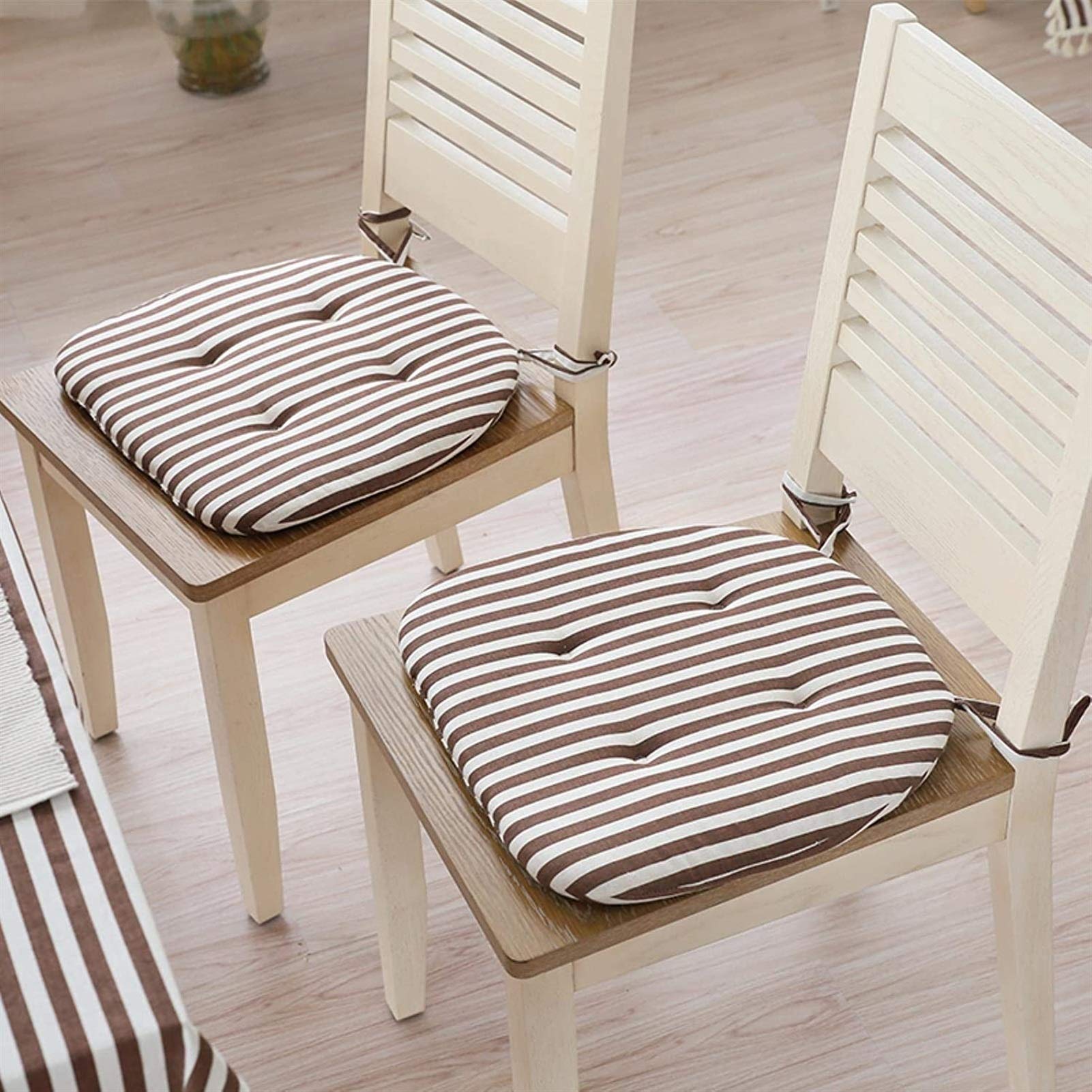 **D-Shaped Dining Chair Cushions Set of 4 - 40x42cm Cotton Kitchen Seat Cushions, Non-Slip & Comfortable (Pink) - Perfect for Kitchen, Dining Room, Office & Outdoor Use**