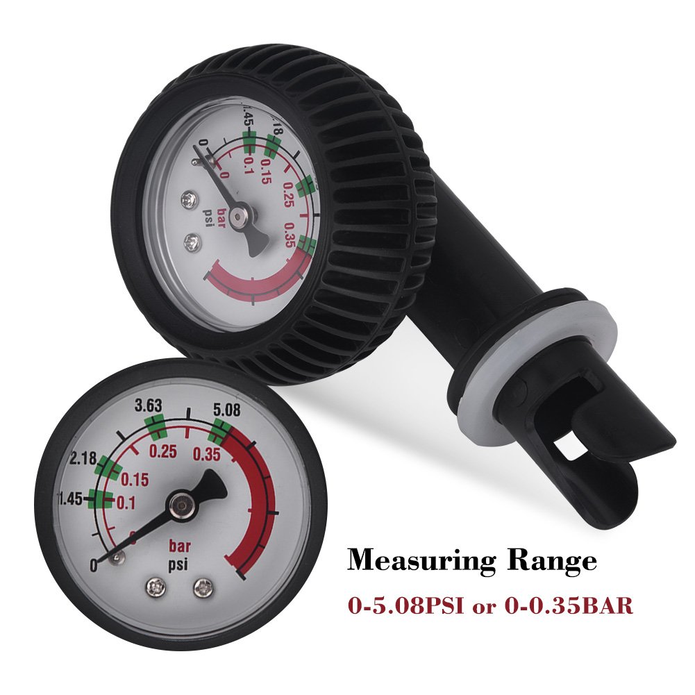 **Inflatable Boat Air Pressure Gauge - Nylon Kayak & Raft Barometer - Accurate PSI Measurement for Kayak Accessories (Black) - Perfect for Kayaking, Rafting & Water Sports**