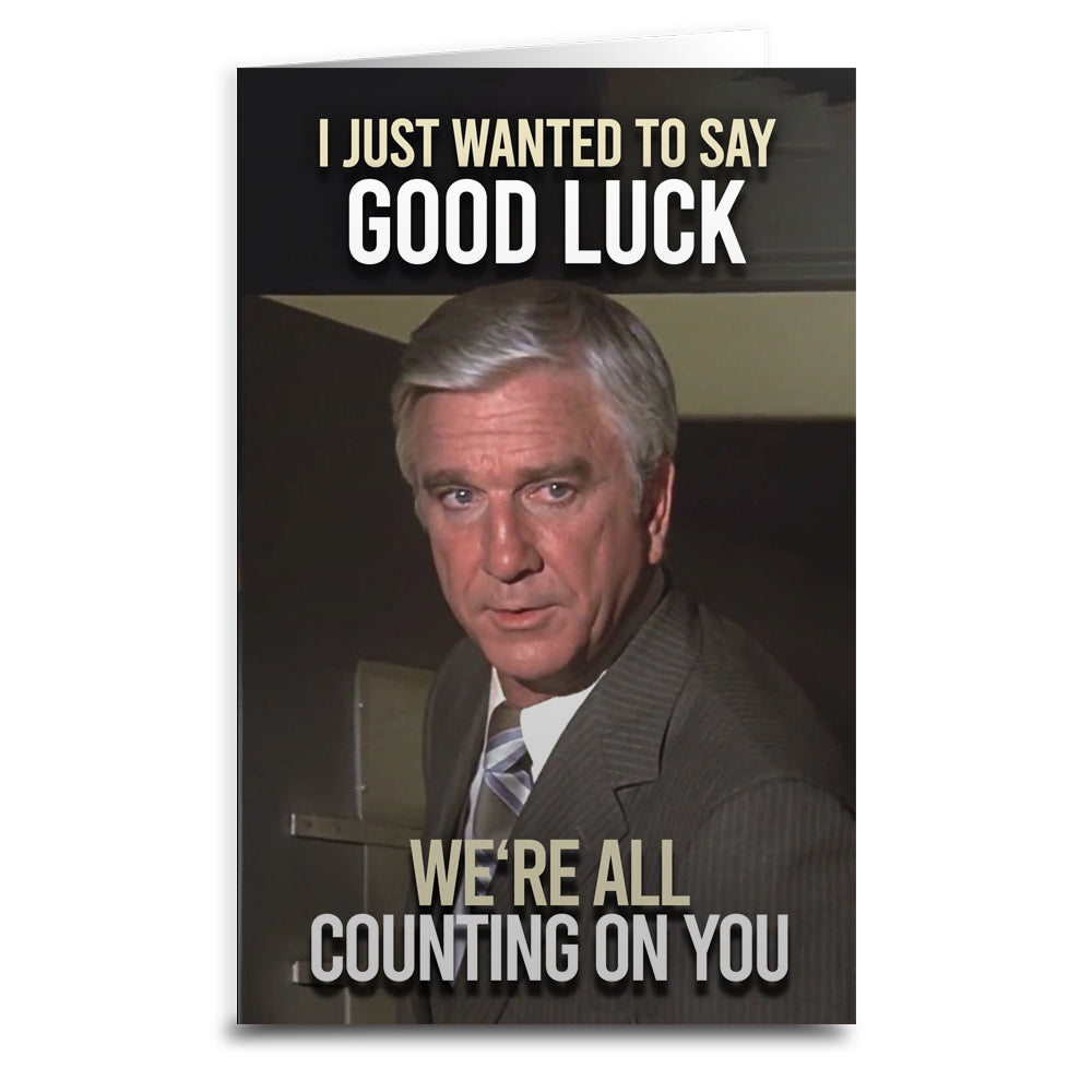 Funny Airplane Themed Good Luck Greeting Card - Perfect for Graduation, New Job & Travel Wishes | Unique Aviation Design