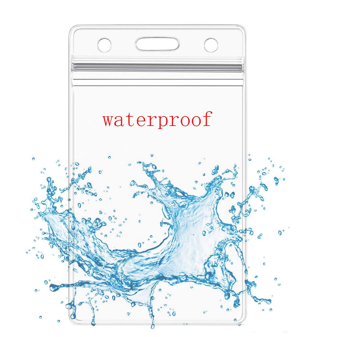 Vertical ID Card Badge Holder - Waterproof Resealable Zip Name Tag (20 Pcs) - Perfect for Work, Events, Conferences & Security Identification
