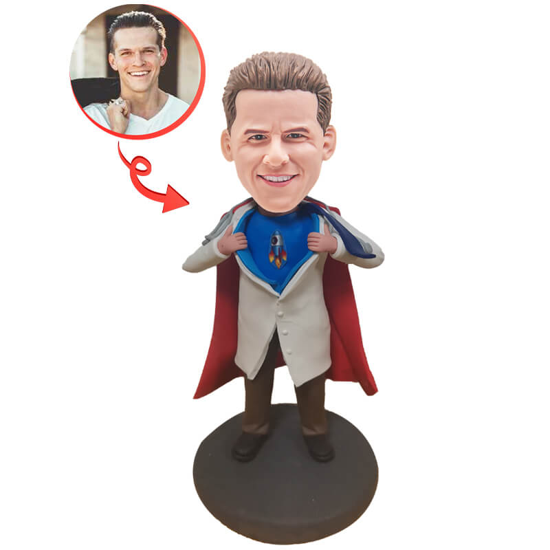 Custom Super Doctor Bobblehead - Personalized Medical Themed Bobblehead Doll - Perfect Gift for Doctors, Nurses & Healthcare Professionals (Office Decor, Graduation Gift, Retirement Present)