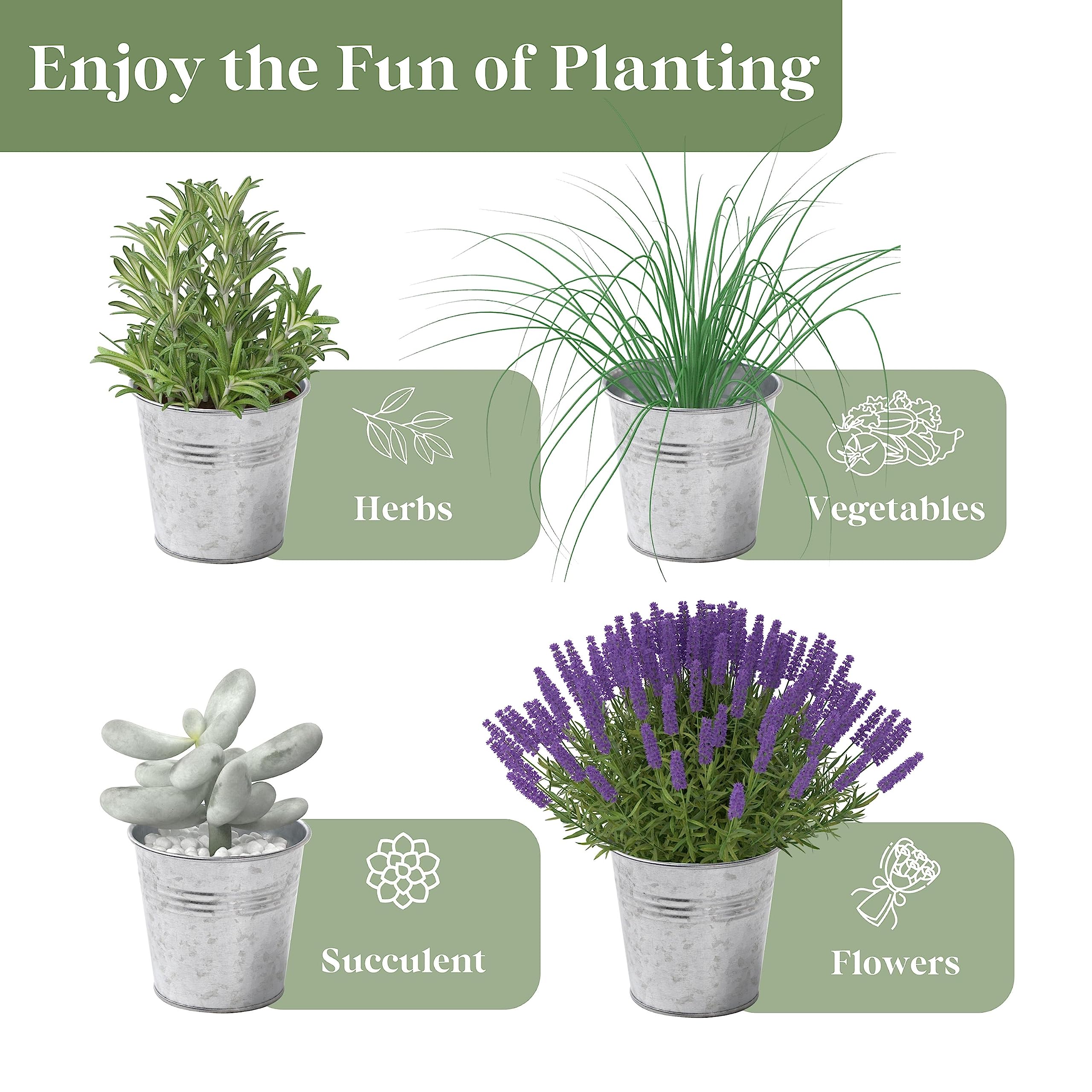 PERFNIQUE Indoor Herb Garden Kit - Farmhouse Style Planter for Windowsill, Kitchen, Balcony - Includes Drainage Tray (Planter Only) - Perfect for Growing Basil, Mint, Parsley & Fresh Herbs Indoors or Outdoors