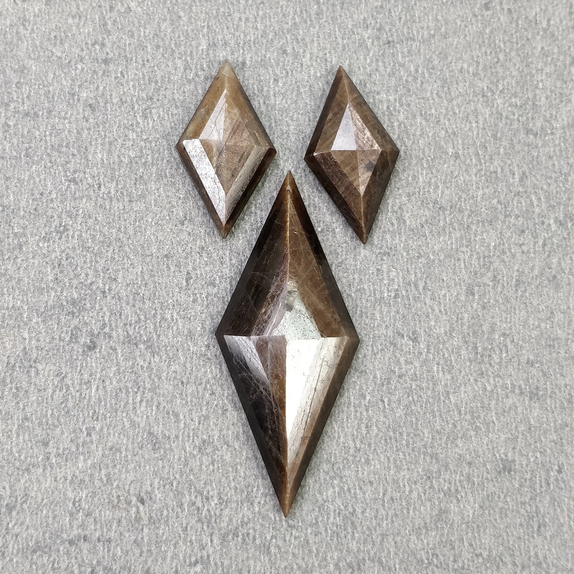 Natural Untreated Golden Brown Chocolate Sapphire Gemstone - 28.00cts Marquise Cut (20x10mm to 36x15mm) 3pc Set with Video | Jewelry Making, Engagement Rings & Luxury Gift Giving