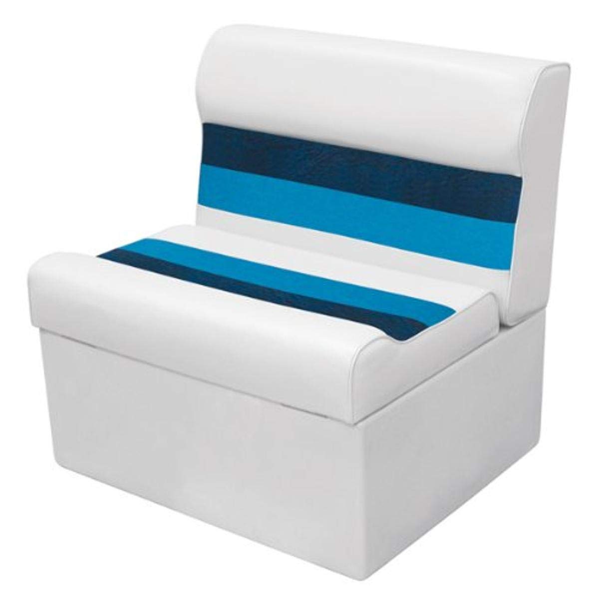 Wiseco 8WD95-1008 27-Inch Deluxe Bench with Base White/Navy - Perfect for Living Room, Bedroom, or Entryway Seating