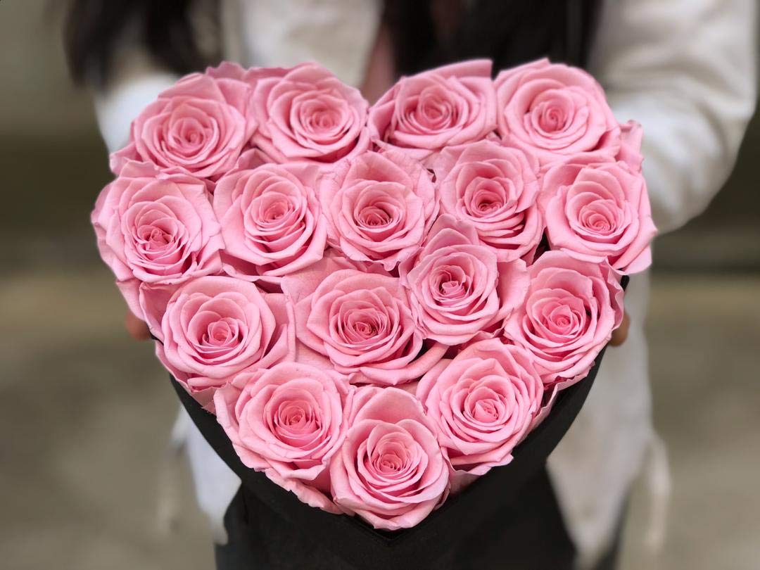 Eternal Pink Roses and Hazelnut Chocolates Gift Box - Luxury Preserved Roses & Gourmet Chocolate Gift Basket for Valentine's Day, Anniversary, Birthday, or Romantic Surprise