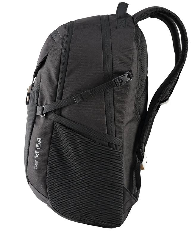 Caribee Helix 30L 15.4 Inch Laptop Backpack Black - Waterproof Travel Backpack for Men & Women, Business Work Commuter, College School Student, Hiking Outdoor Adventure