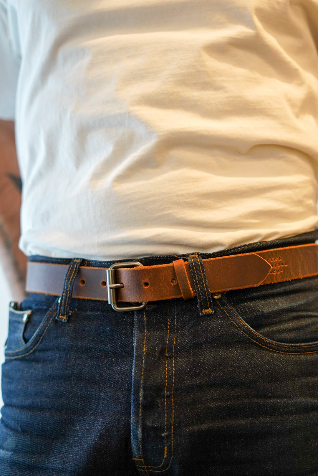 1 1/4 Inch Water Buffalo Leather Belt - Medium Brown with Gunmetal Hardware - Durable Dress & Casual Belt for Men | Perfect for Office, Wedding & Everyday Wear
