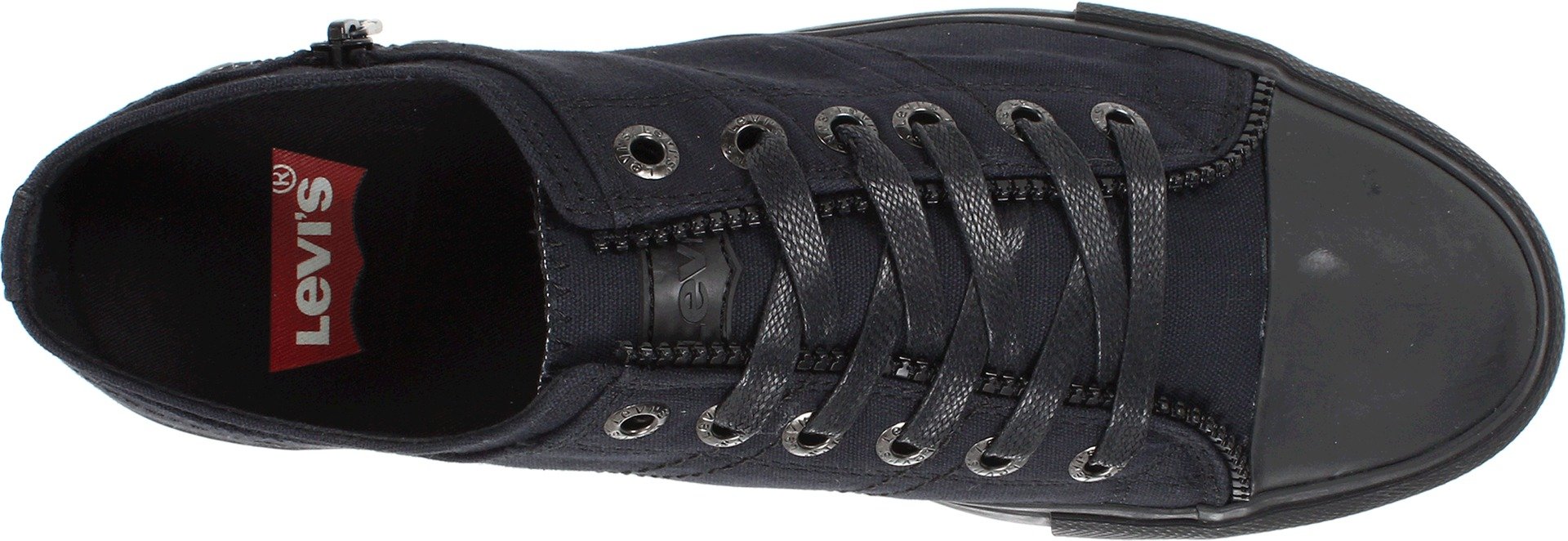 Levi's Men's Zip EX Lo Canvas Sneakers - Black Mono - Size 9.5 M US - Casual Walking Shoes for Men, Streetwear Fashion Sneakers for Everyday Wear