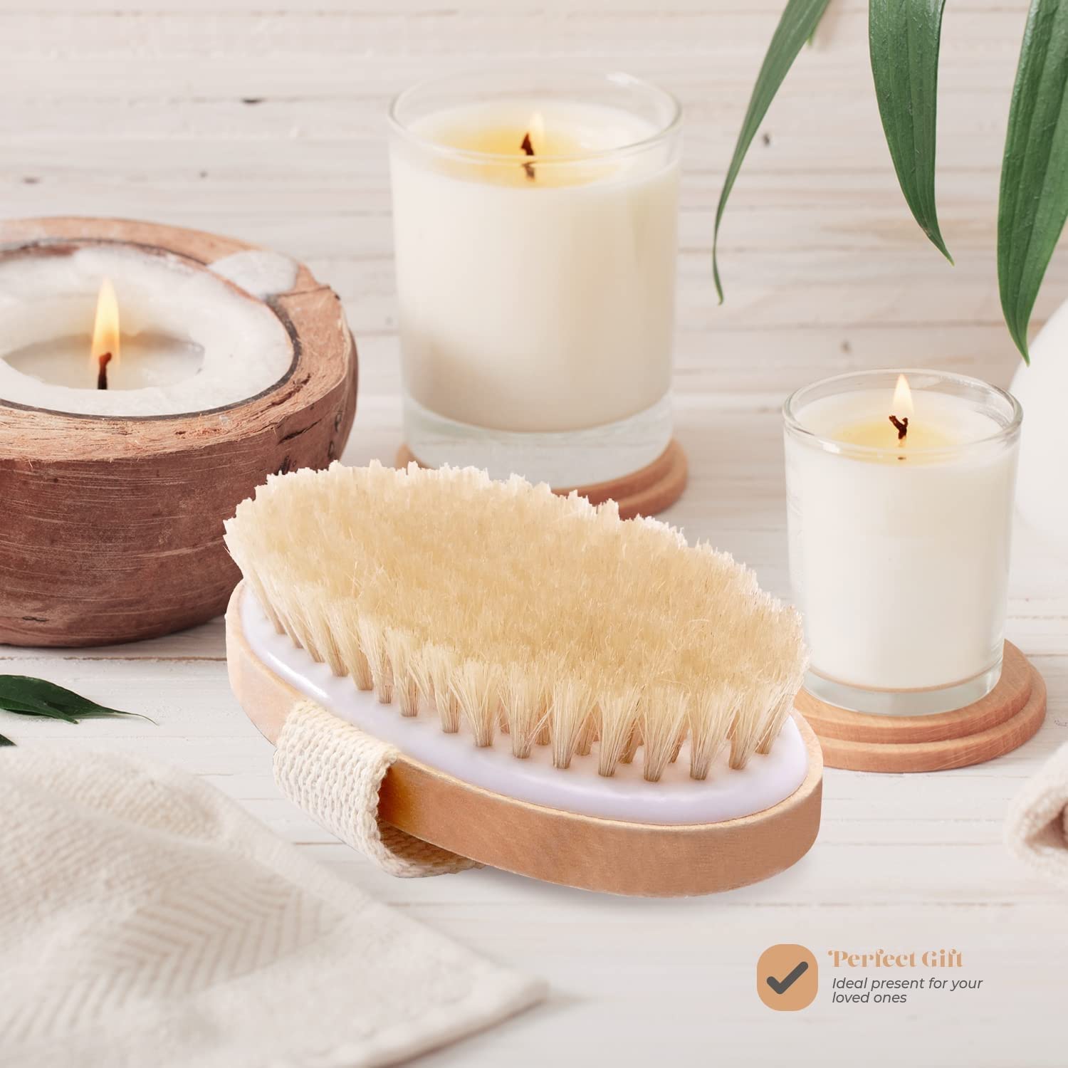 NIDY® Wet and Dry Body Brush Exfoliator - Soft Bristle Skin Brush for Natural Exfoliation, Cellulite Reduction & Anti-Aging | Lymphatic Massage & Dry Brushing for Glowing Skin | Perfect for Shower, Spa & Home Skincare Routine