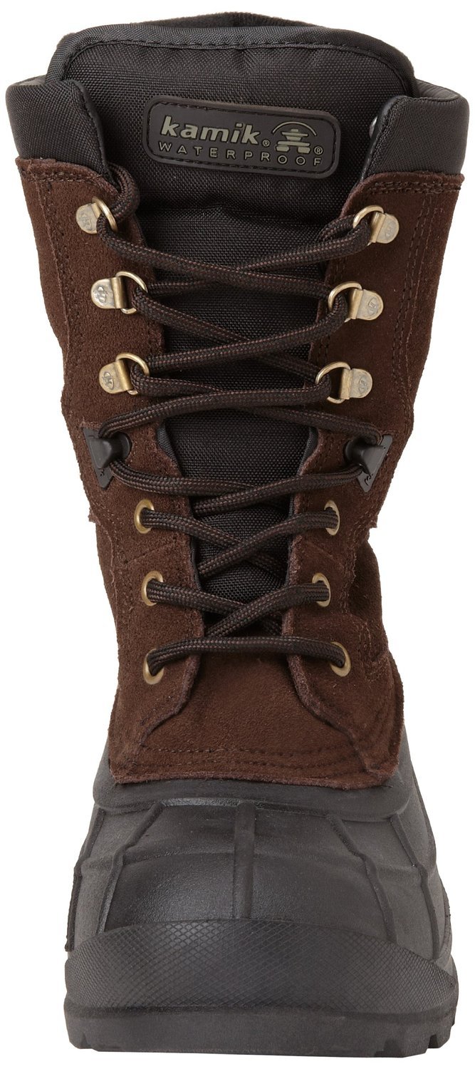 Kamik Nation Plus Leather Snow Boots for Men - Thermal & Waterproof Winter Boots - Ideal for Snow Hiking, Ice Fishing & Cold Weather Outdoor Activities
