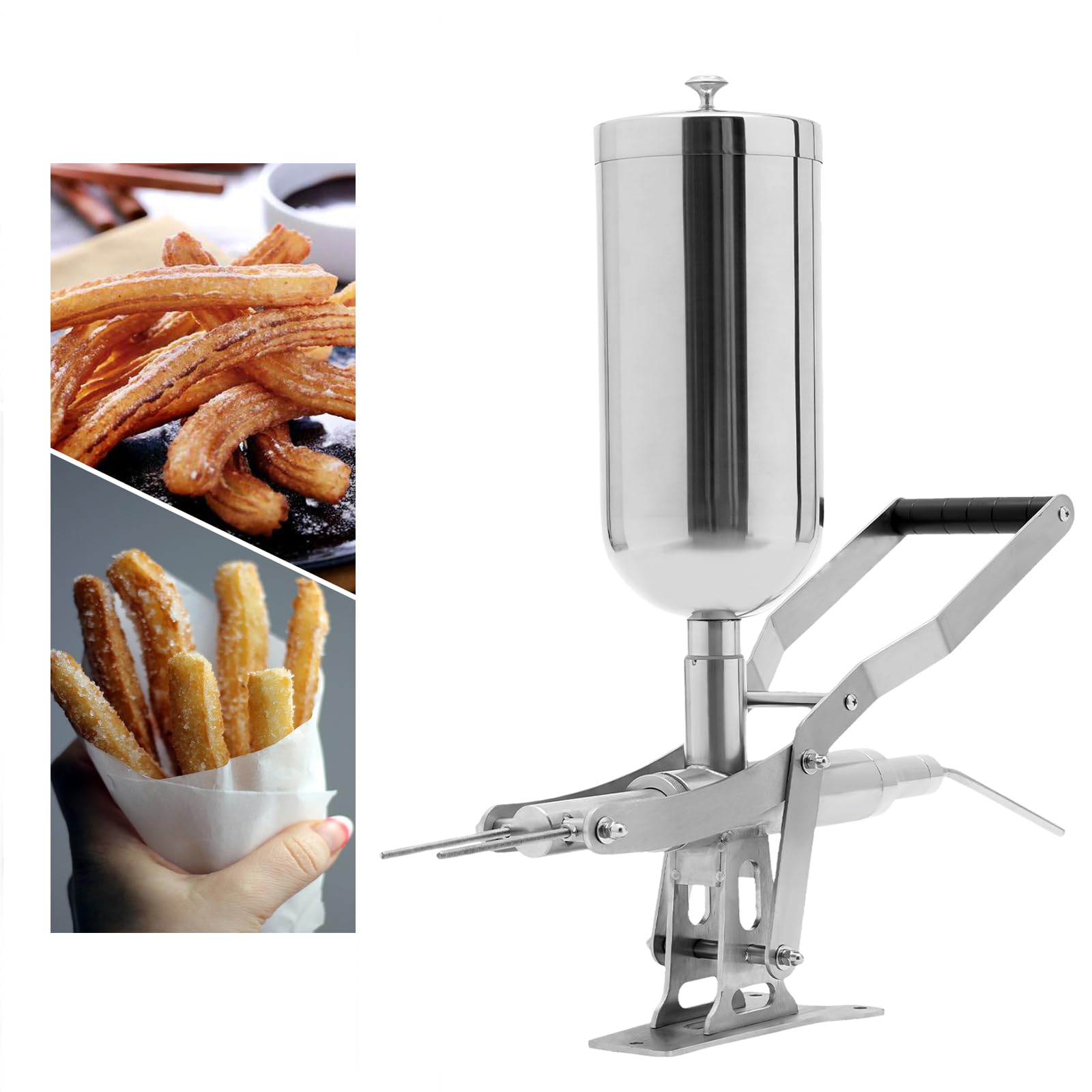 DYRABREST 5L Manual Donut Filling Machine - Stainless Steel Donut Stuffing Filler for Bakeries & Home Kitchens - Easy Hand Operated Doughnut Injector - Perfect for Spanish Churros, Cream & Jam Fillings