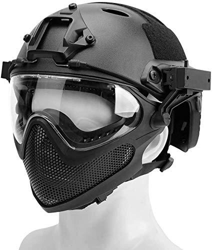 Tactical Airsoft Fast Helmet F22 - Full Face Protection with Detachable Mask & Goggles for Airsoft, Paintball, and Outdoor Sports | Military Style Safety Gear