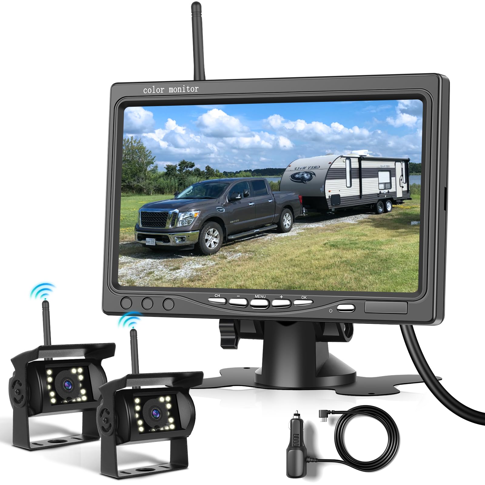 Wireless HD 1080P Rear View Camera Kit with 7