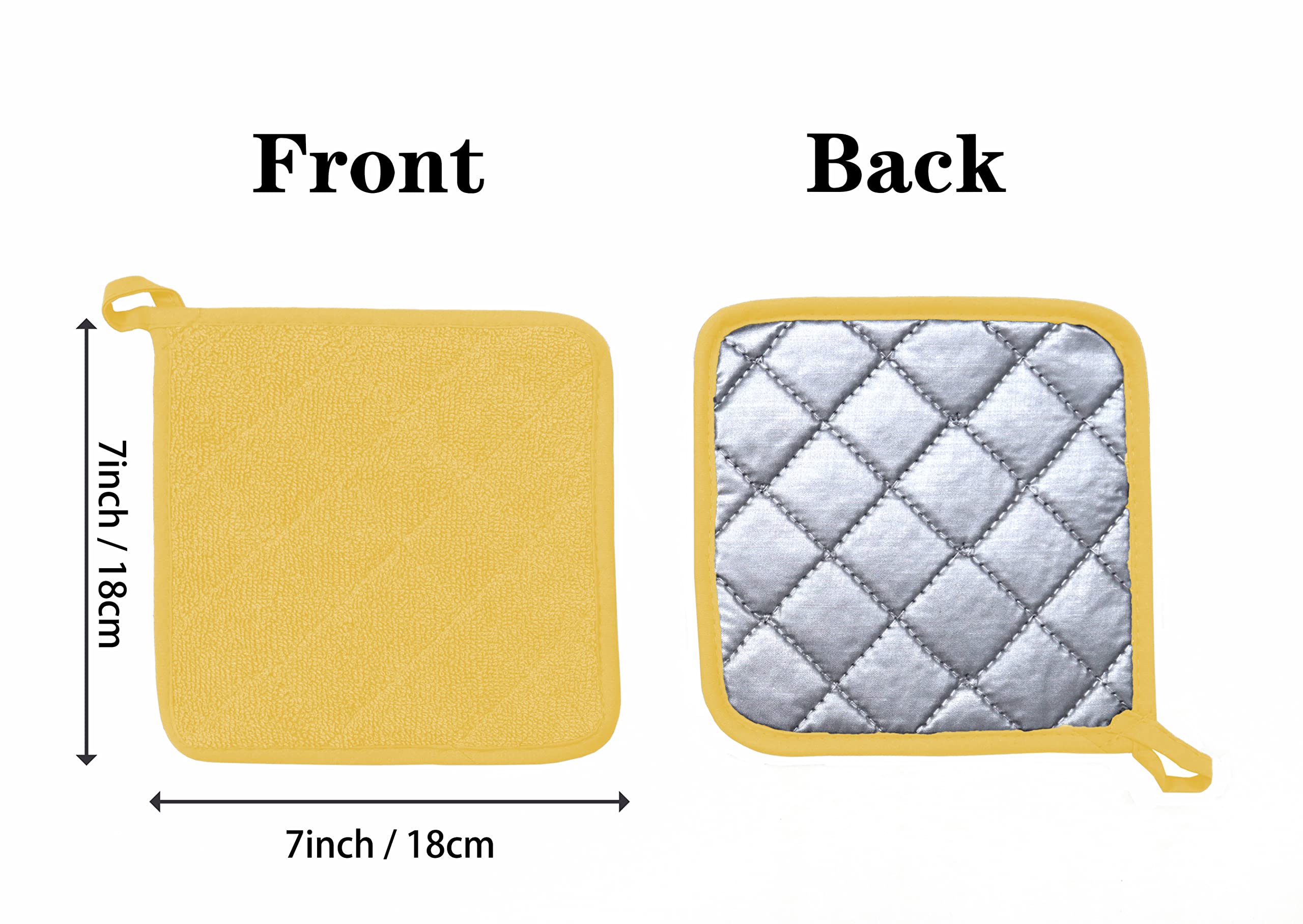 Heat Resistant Cotton Oven Mitts & Pot Holders Set of 3 - 7