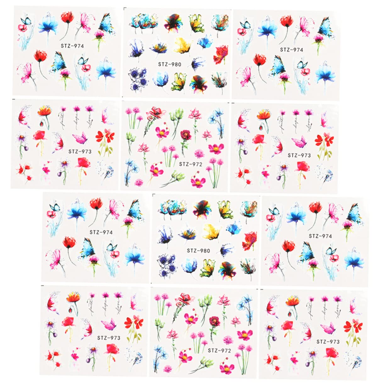 FOMIYES 32 Sheets Self-Adhesive Nail Art Watermark Stickers - Colorful Nail Decals & Sequins for Professional Nail Tech Accessories | Perfect for DIY Manicures, Salon Nail Designs & Party Nail Art