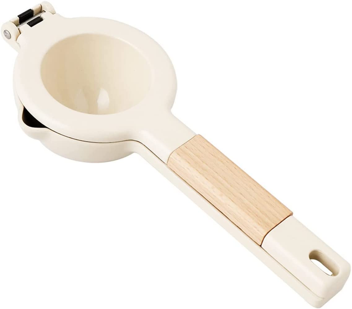 BE-STRONG Stainless Steel Lemon Squeezer with Ergonomic Wooden Handle - Heavy Duty Citrus Juicer for Oranges, Limes & Lemons - Extract Maximum Juice Effortlessly - Perfect for Cocktails, Baking & Healthy Juicing at Home