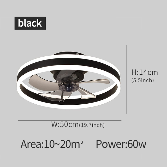 Smart LED Ceiling Fan with Light - 6 Speed Settings, Ultra Quiet, Energy Efficient - Perfect for Bedroom, Living Room, and Office Spaces
