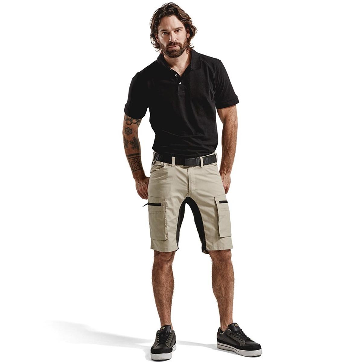 Blaklader 144918452799C62 Stretch Work Shorts - Size C62, Stone Grey/Black - Durable & Comfortable for Construction, Landscaping & Outdoor Work