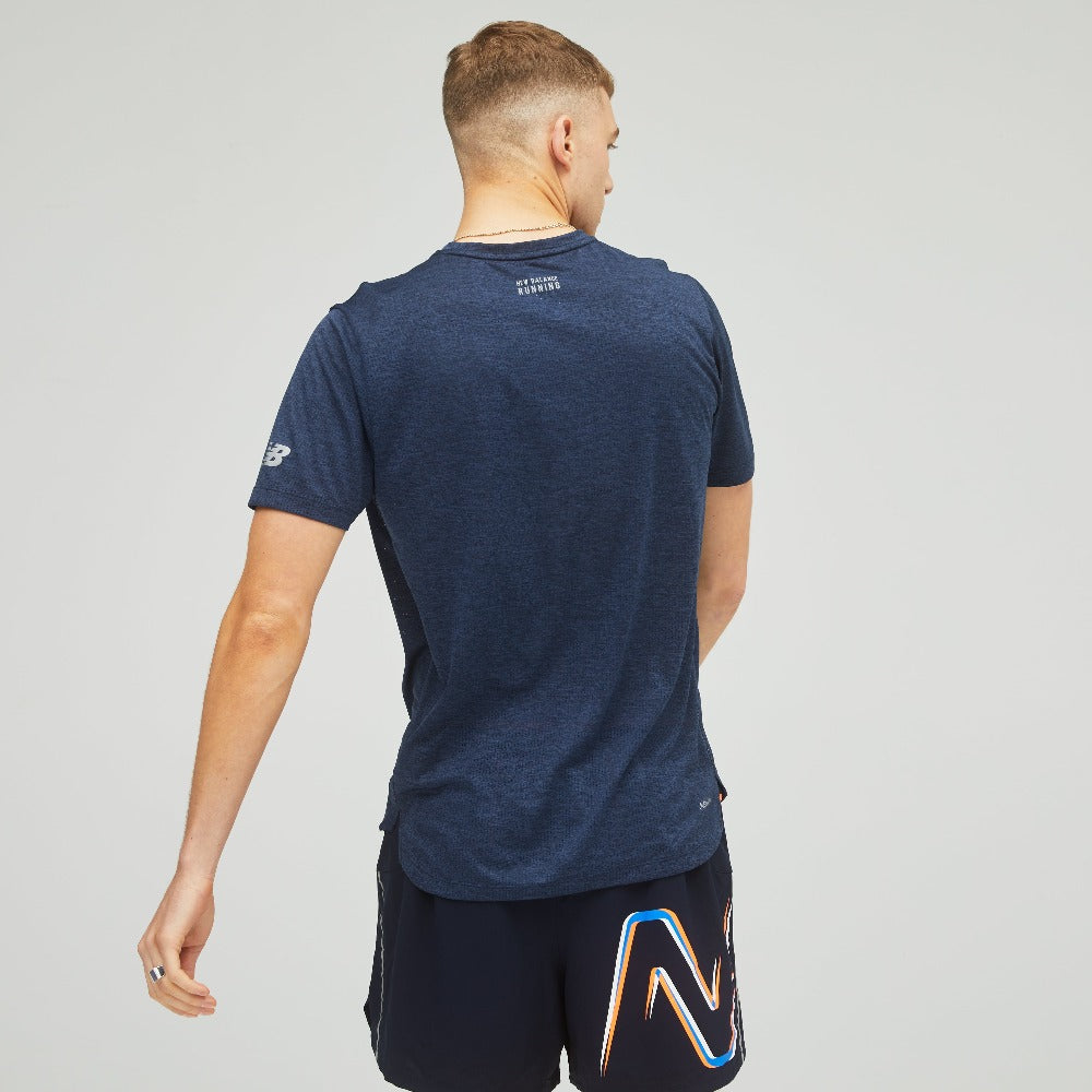 New Balance Men's Graphic Impact Run Short Sleeve T-Shirt - Lightweight Moisture-Wicking Running Top for Workouts & Gym Training