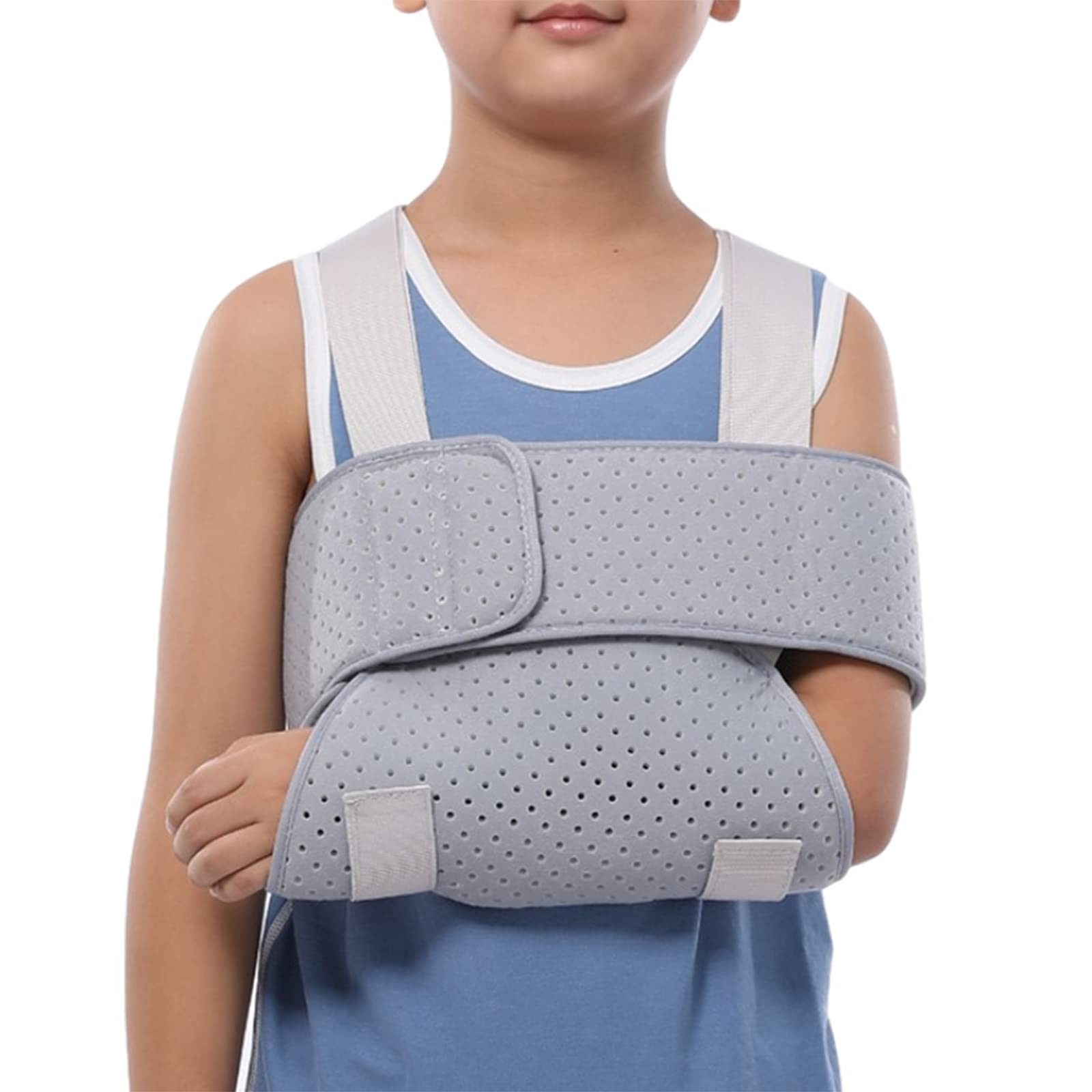 WONOOS Adjustable Kids Arm Sling - Rotator Cuff & Elbow Support Brace for Shoulder, Arm & Elbow Injury Recovery with Storage Pocket - Ideal for Broken Bones, Sprains & Post-Surgery Support (Perfect for School, Sports & Daily Activities)