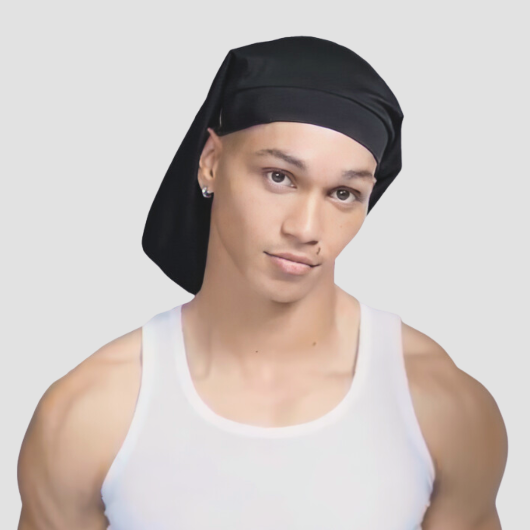Satin Lined Men's Sleep Cap for Hair Protection - Soft & Breathable Night Cap for Curly, Natural & Afro Hair - Perfect for Bedtime & Travel Use