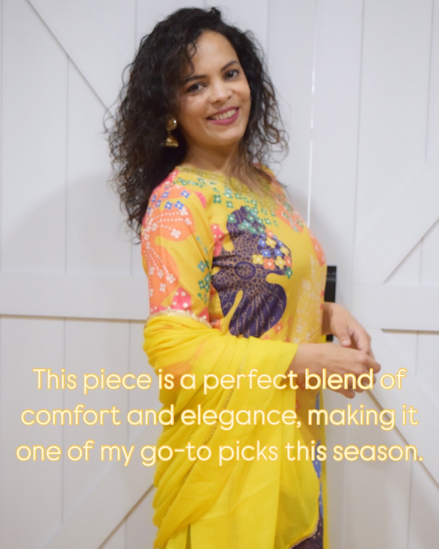 Stylish Yellow Floral Printed Cotton Blend Straight Suit Set for Women | Office Wear & Casual Outfits | Perfect for Work, Parties & Daily Fashion