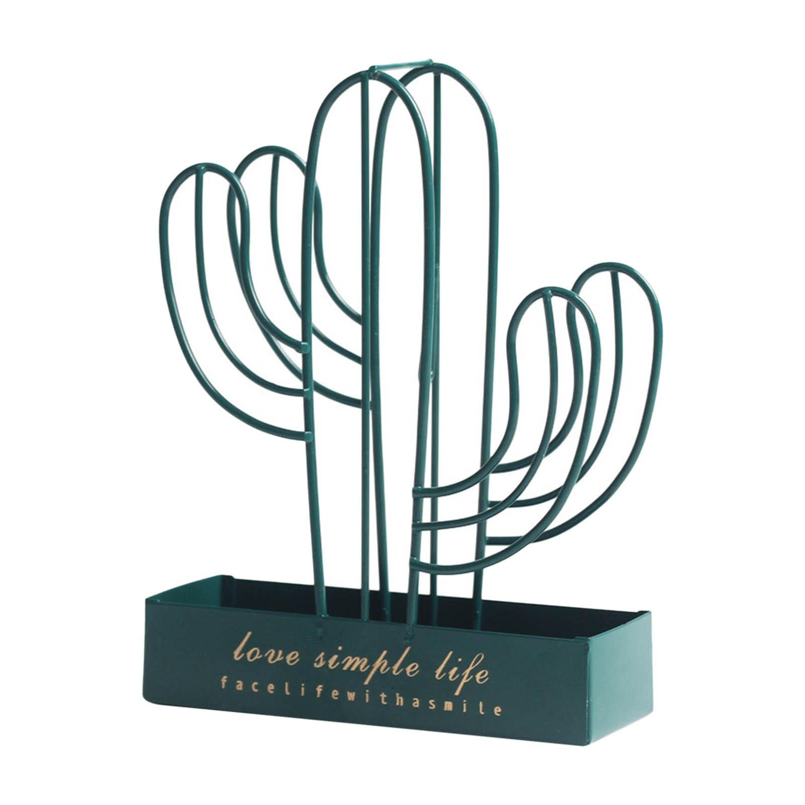 Wrought Iron Incense Holder - Cactus Green Small Aromatherapy Burner for Living Room, Garden, Meditation & Yoga Spaces