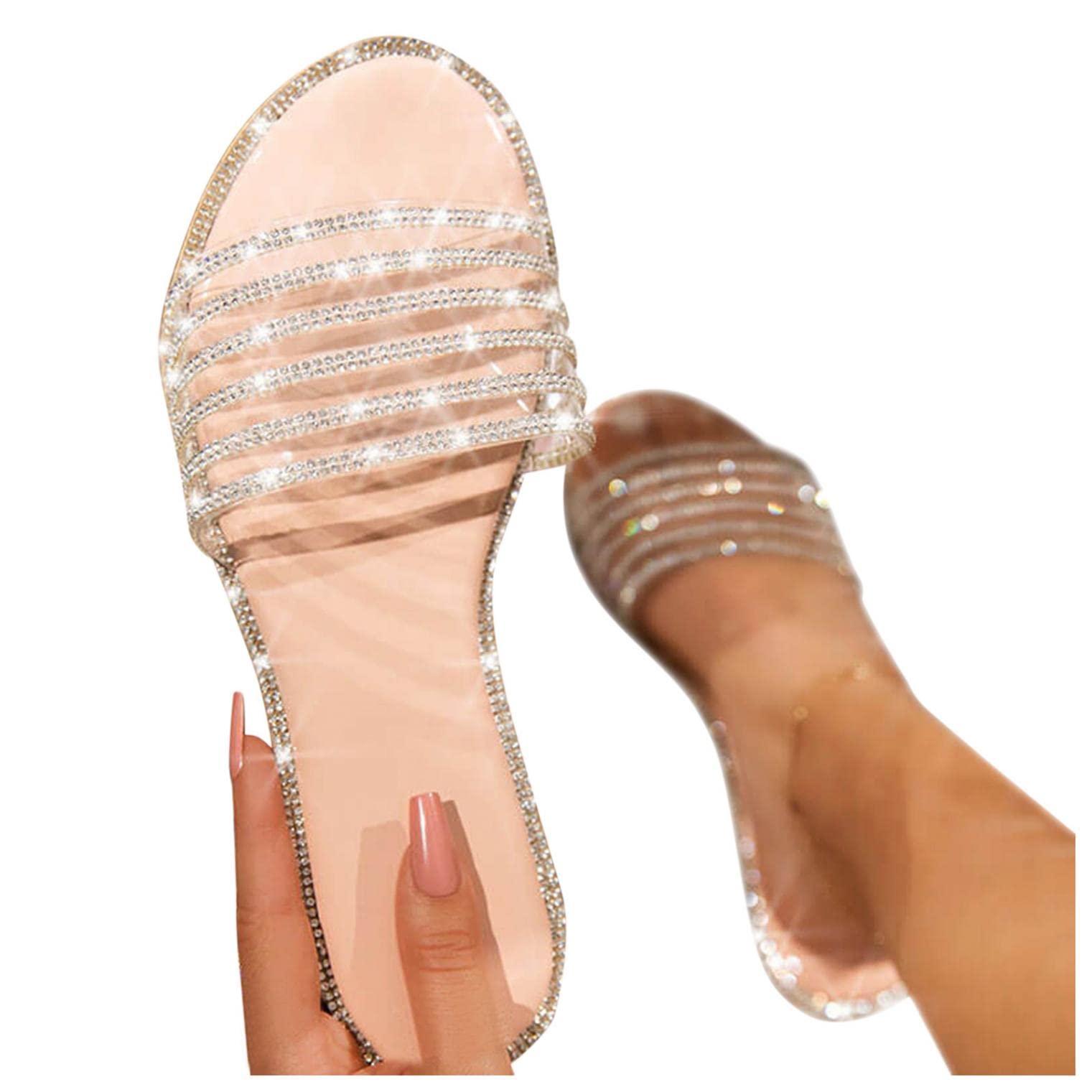 Women's Dressy Flat Beach Sandals - Summer Open Toe Roman Weave Platform Flip Flops for Beach, Pool, Vacation & Casual Outings