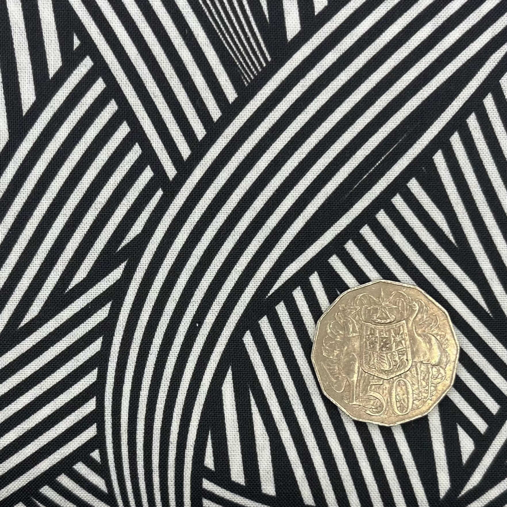 Elegant Black & White Ribbon Print Fabric - Perfect for DIY Crafts, Gift Wrapping & Home Decor