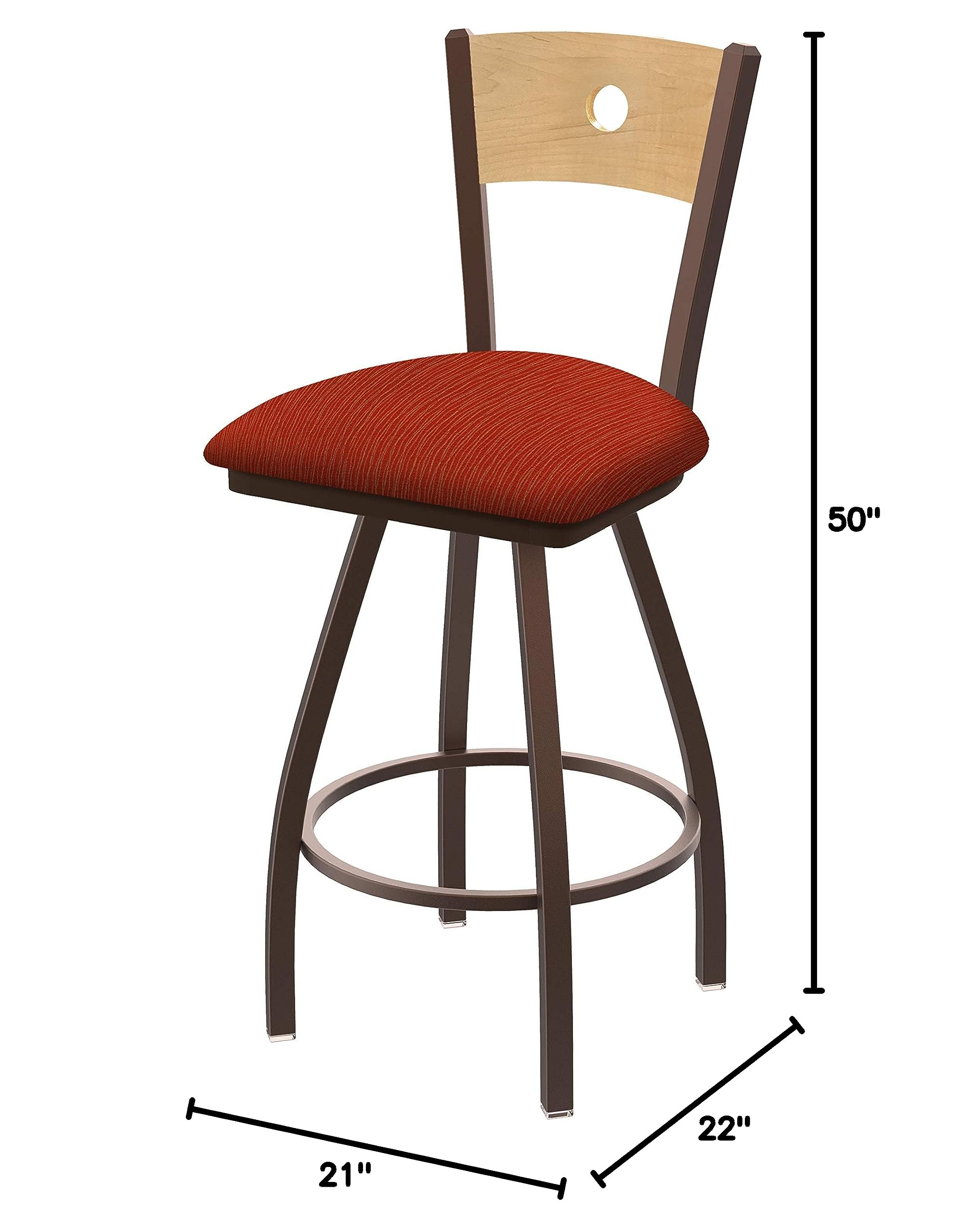 Holland Bar Stool Co. XL 830 Voltaire Swivel Bar Stool with Graph Poppy Fabric - 30