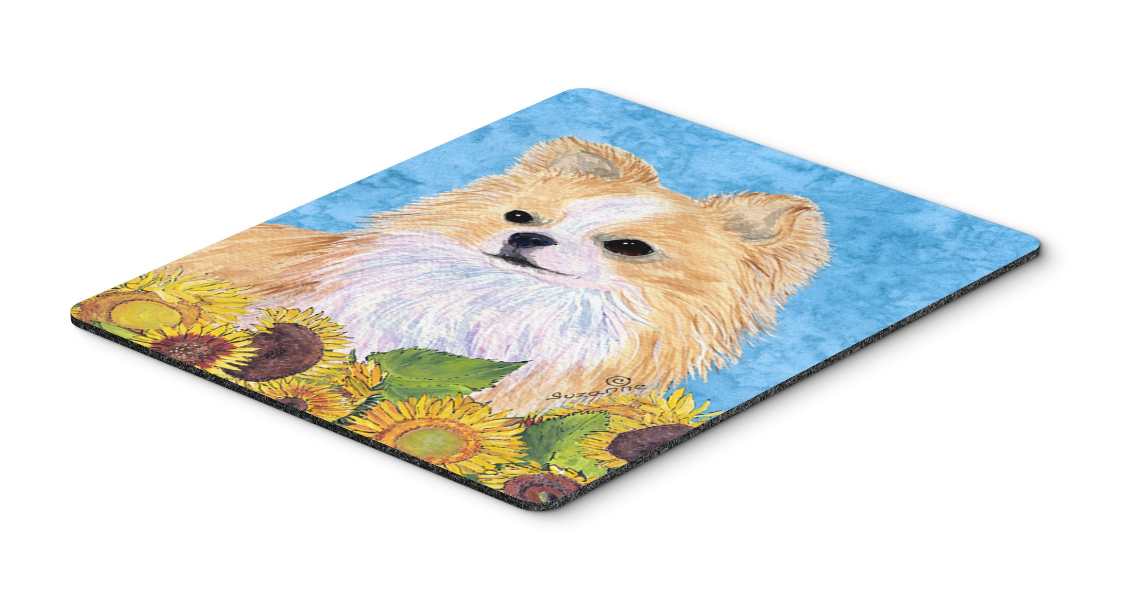 Chihuahua in Summer Flowers Mouse Pad - Large Washable Non-Slip Desk Mat for Home Office, Gaming & Computer Work | Cute Dog-Themed Hot Pad & Trivet for Kitchen Decor