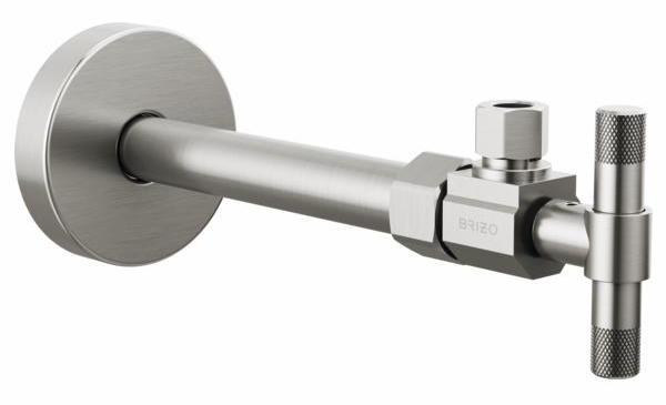 Brizo BT022205 NK Angled Supply Stop Valve with Cross Handle - Luxe Nickel Finish for Bathroom & Kitchen Faucet Installation