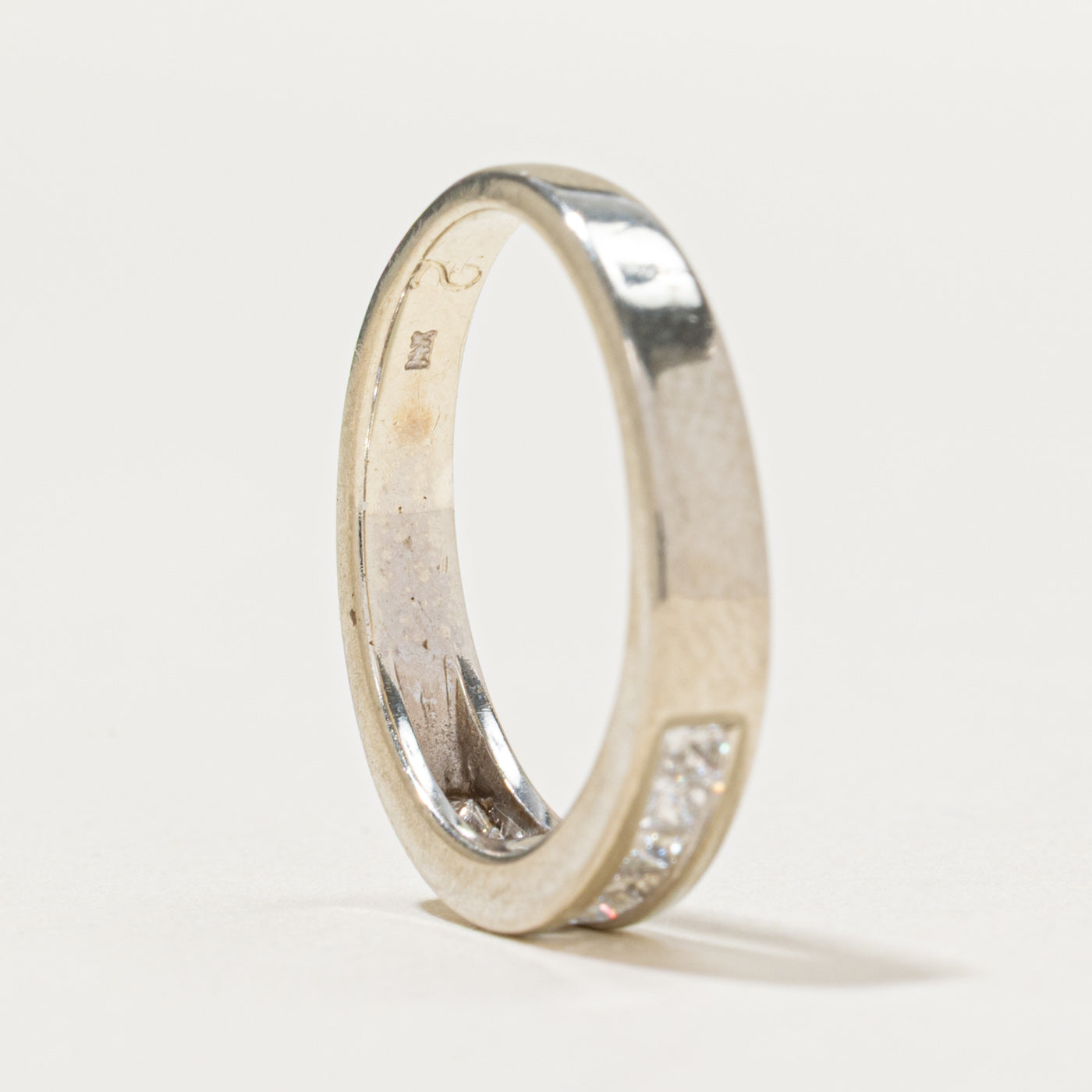 Semi Eternity Diamond Wedding Band Ring - 0.20 Carat Total Weight (CTW) - Size 5.5 - Perfect for Anniversary, Engagement & Bridal Jewelry Gifts