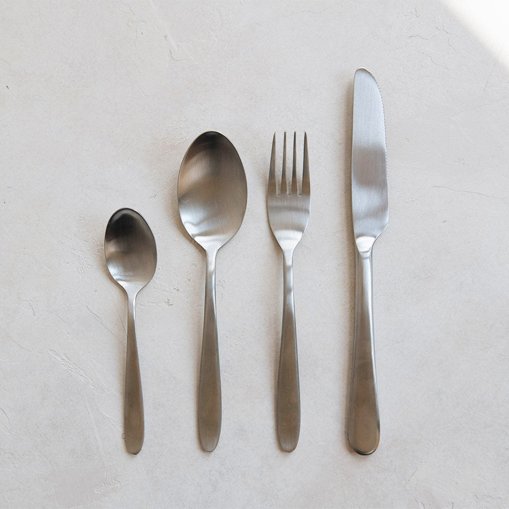Premium Brushed Stainless Steel Flatware Set - 20-Piece Silverware Set with Knives, Forks, Spoons - Elegant Dining Utensils for Everyday Use, Dinner Parties & Special Occasions
